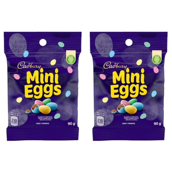 Cadbury Mini Eggs, Chocolatey Candy Eggs, 90g (2 Pack)