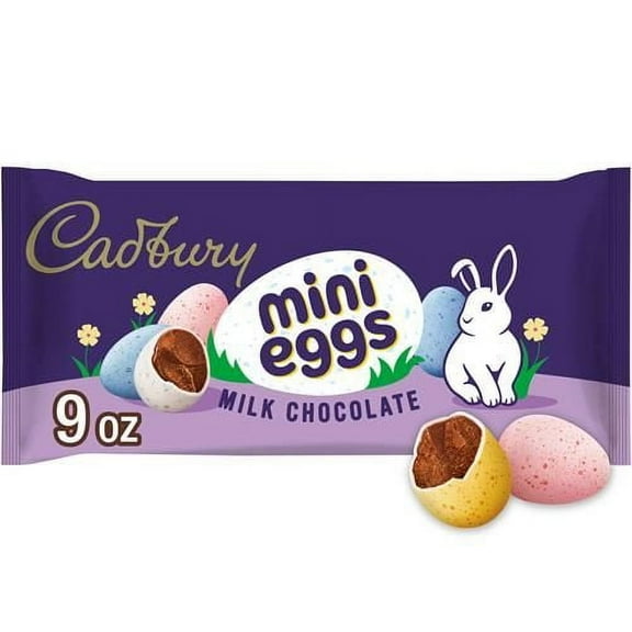 Cadbury Mini Eggs Milk Chocolate, Easter Candy Bag, 9 Oz - Pack of 2
