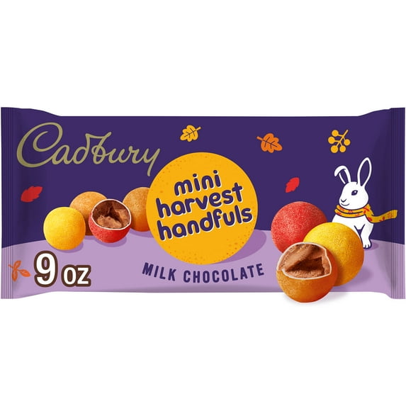 Cadbury Mini Harvest Handfuls Milk Chocolate Halloween Candy, Bag 9 oz