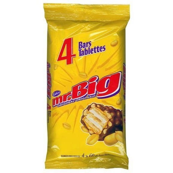 Cadbury Mr. Big Chocolate Bars , 60g/2.1oz/4pk