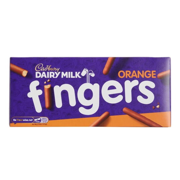 Cadbury Dairy Milk Fingers Milk Chocolate Orange Biscuits 114g - British Biscuits