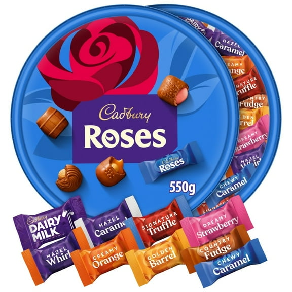 Cadbury Roses Milk Chocolate Tub 550g (Pack of 2)