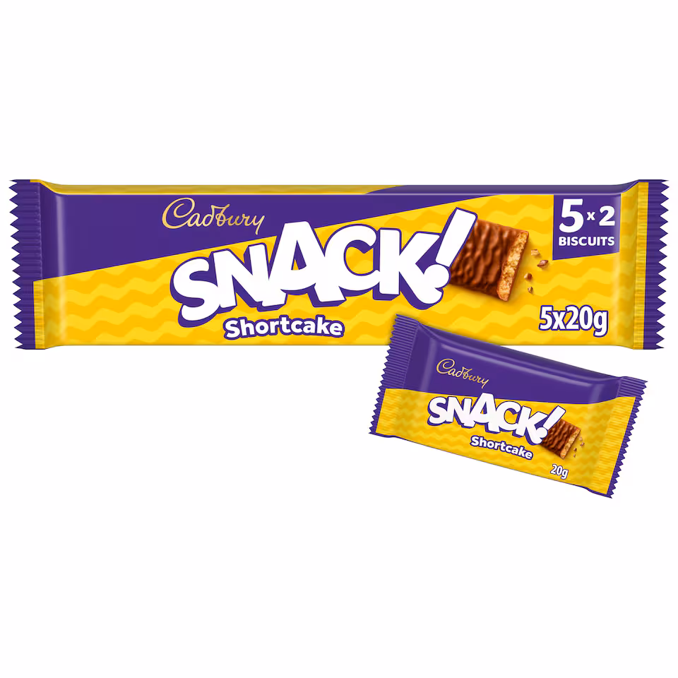 Cadbury Snack Shortcake 5 x 20g - 2 Packs  - British Biscuits