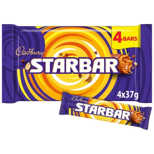 Cadbury Starbar Chocolate Bar 4 x 37g, British Import (Pack of 3)