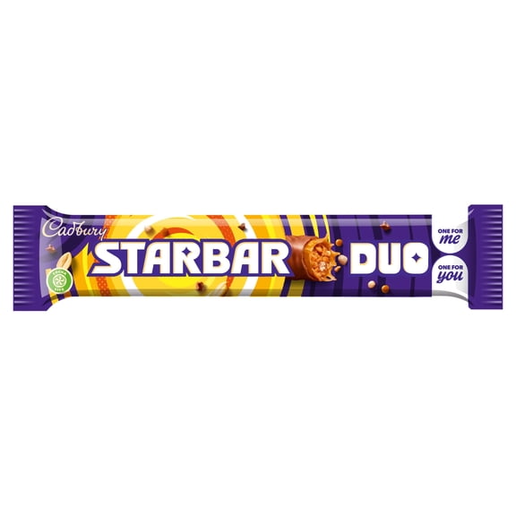Cadbury Starbar Duo Milk Chocolate Bar 74g, Imported from Britain