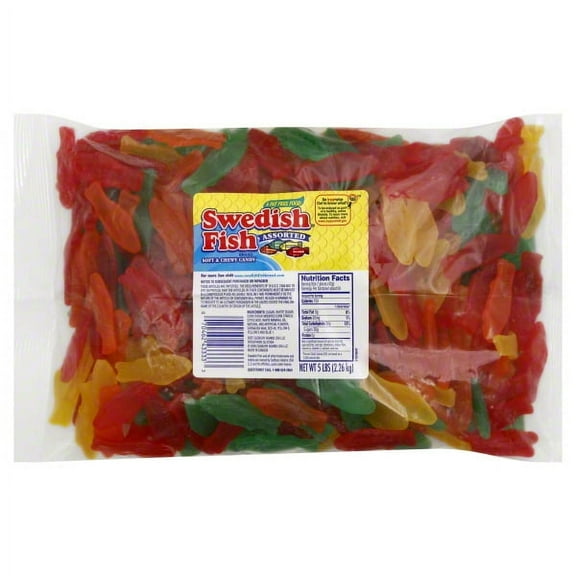 SWEDISH FISH Assorted Soft & Chewy Candy, Bulk Candy, 5 lb