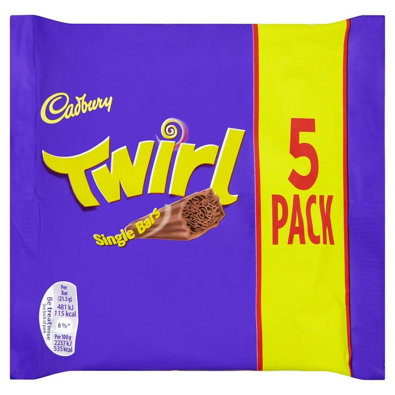 Cadbury Twirl Milk Chocolate Candy Bar, 5 Pack - Walmart.com