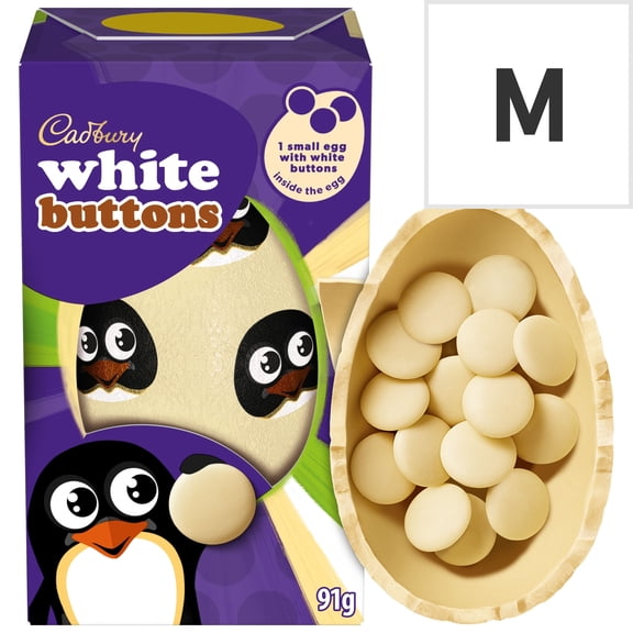 Cadbury White Buttons Shell Egg 91g, Imported from Britain