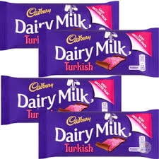 Cadburys Irish Turkish Delight Chocolate 50g - 4 Bars