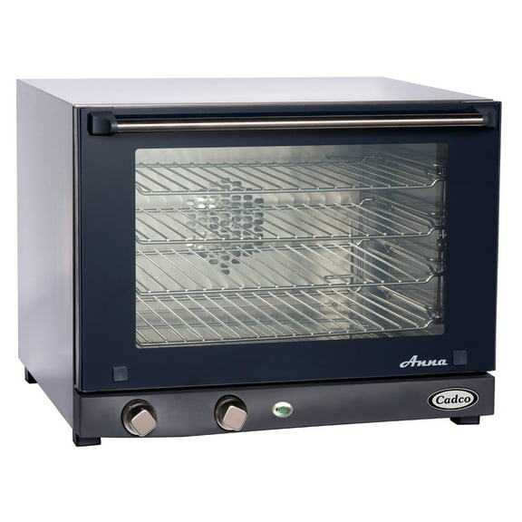 Cadco OV-023 Compact Half Size Convection Oven with Manual Controls, 208-240-Volt/2700-Watt, Stainless/Black, For Commercial Use, 120 lbs.