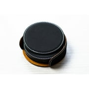 Caddy Bay Collection  Round Vegan Leather Coaster - 6 Colors Black