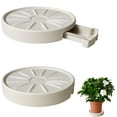 thumbnail image 1 of Caddy with Hidden Wheels, Indoor Rolling Plant Stand with Drain, Indoor Plants Roller Trays, Built-in Drainage Tray, Wheeled Plant Holder Base, Beige, 2Pack, 1 of 7