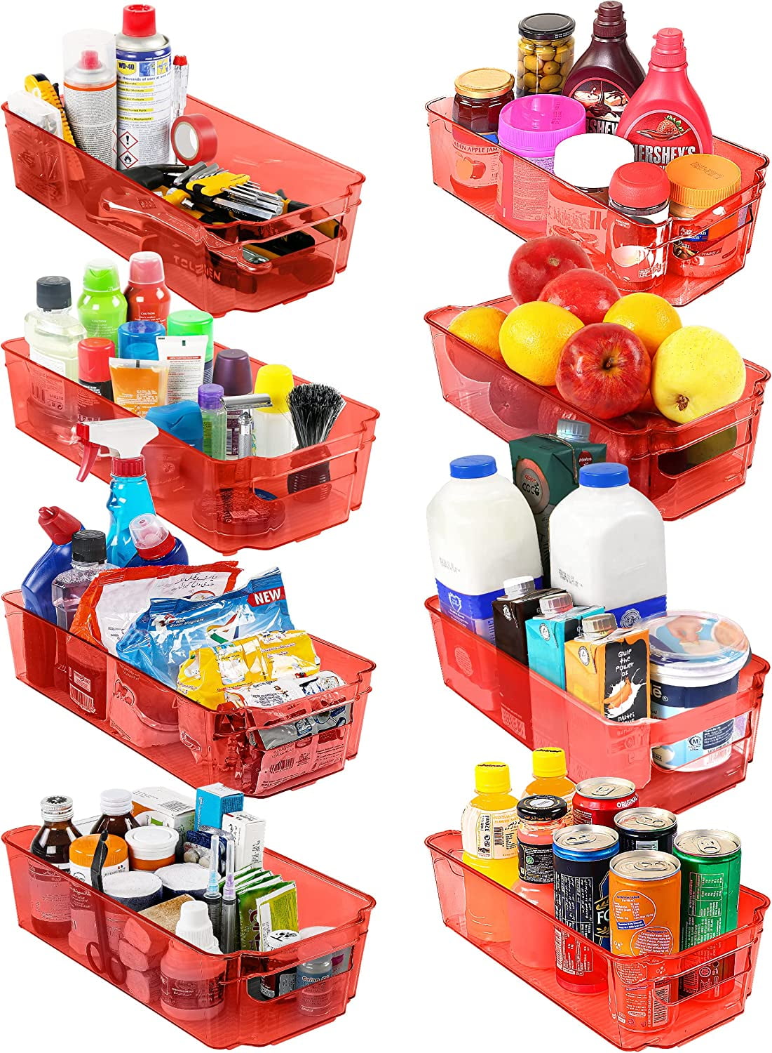 Caddy Pantry Organization and Storage Bins Set of 8 Refrigerator