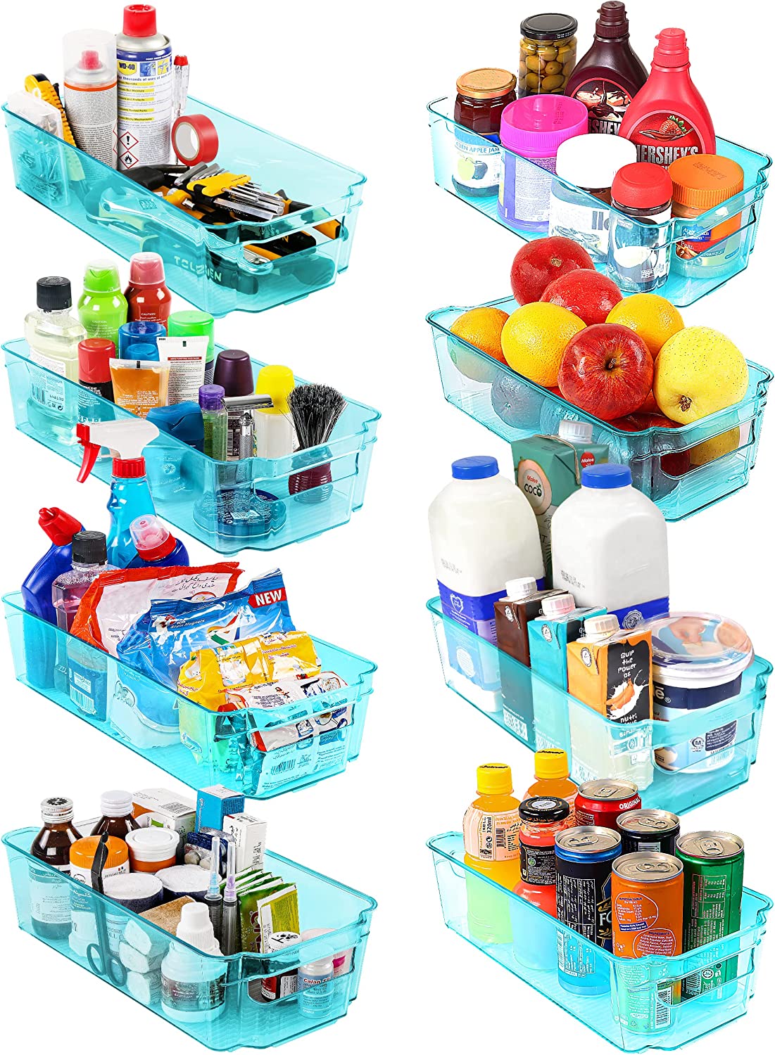 Caddy Pantry Organization and Storage Bins Set of 8 Refrigerator