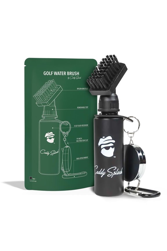 Heavy Duty Golf Club Brush Cleaner with Retractable Clip, Nylon Bristles, 4 oz Water