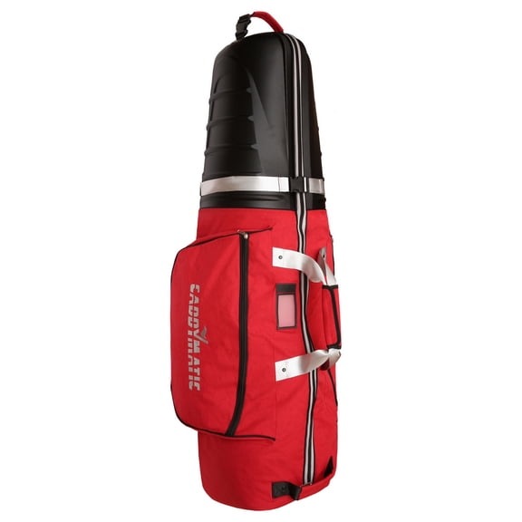 Caddymatic Hard Top Shell Padded Travel Cover with Wheels, Red/Grey