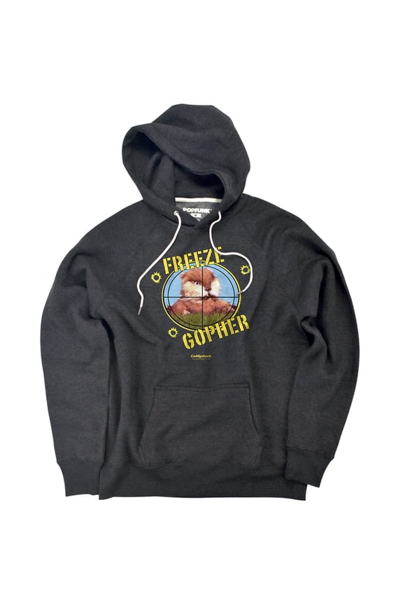 Caddyshack Freeze Gopher Unisex Adult Slim Fit Pull-Over Heather Hoodie, Charcoal, Small