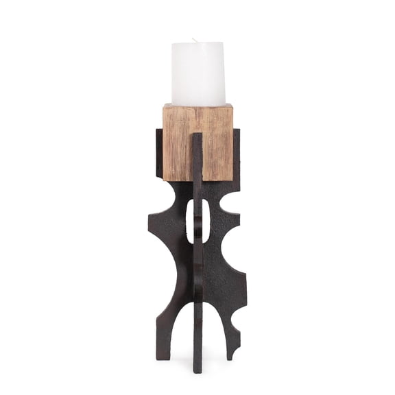 Cade Architectural Pillar Candle Holder- Short