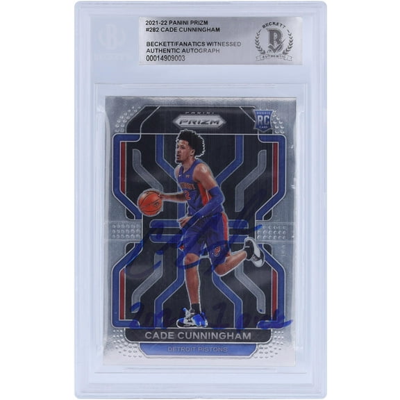 Cade Cunningham Detroit Pistons Autographed 2021-22 Panini Prizm #282 Beckett Fanatics Witnessed Authenticated Rookie Card with "2021 #1 Pick" Inscription - Fanatics Authentic Certified