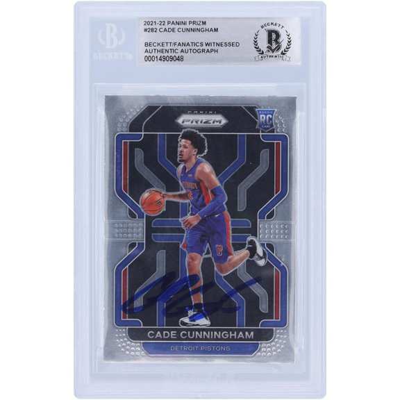 Cade Cunningham Detroit Pistons Autographed 2021-22 Panini Prizm #282 Beckett Fanatics Witnessed Authenticated Rookie Card - Fanatics Authentic Certified