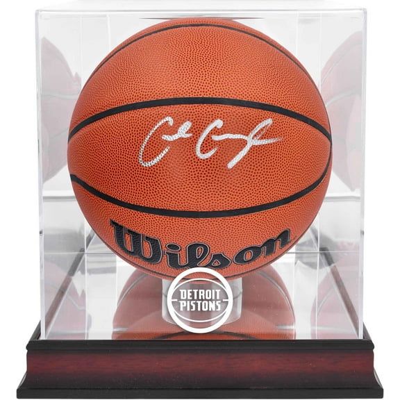 Cade Cunningham Detroit Pistons Autographed Wilson Replica Basketball with Mahogany Team Logo Display Case - Fanatics Authentic Certified