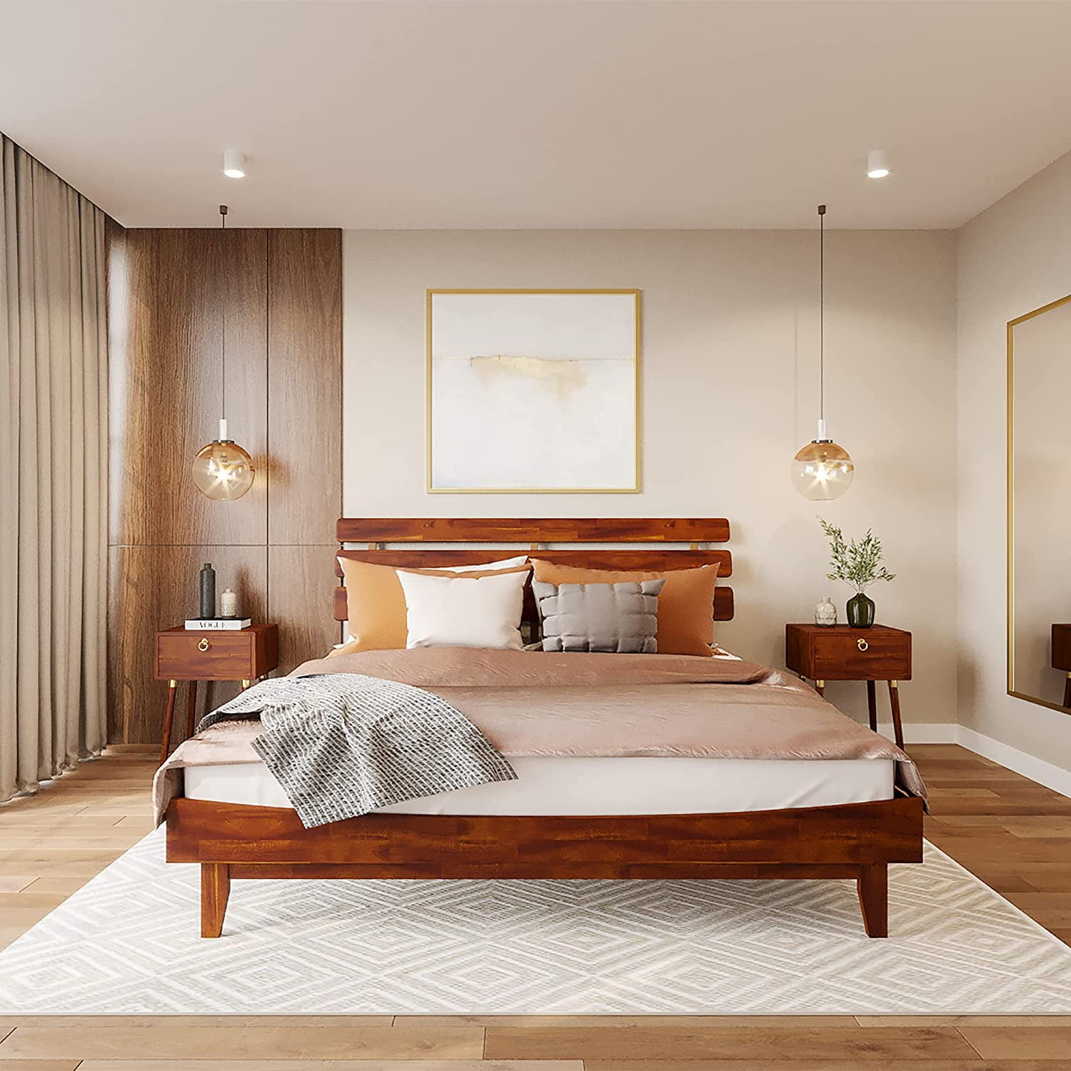 Queen Size | Caden 61x87x15in Deluxe Bed Frame with Adjustable