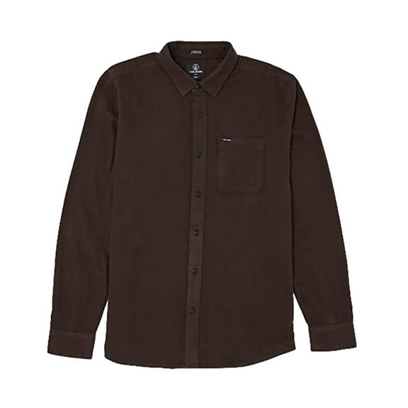 Caden Solid Long Sleeve Shirt [Dark Brown]