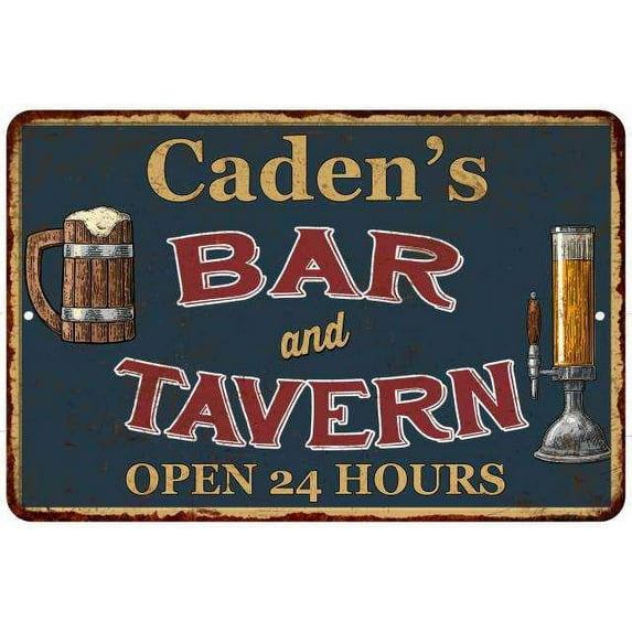Caden's Green Bar & Tavern Rustic Sign 8 x 12 High Gloss Metal 208120047221