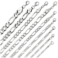 thumbnail image 1 of Cadena Para Hombre Mujer de Plata 925 de Ley Esterlina Italiana Eslabon Figaro, 1 of 13