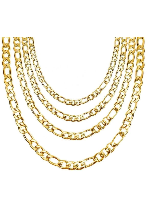 Cadenas Figaro Collares De Acero Inoxidable Color Dorado Oro