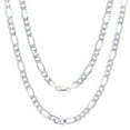thumbnail image 1 of Cadenas Para Hombre Mujer Plata 925 de Ley Esterlina Eslabon Figaro Italiana Corte De Diamante, 1 of 7