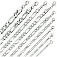 thumbnail image 1 of Cadenas Para Hombre y Mujer de Plata 925 de Ley Esterlina Italiana Figaro, 1 of 11