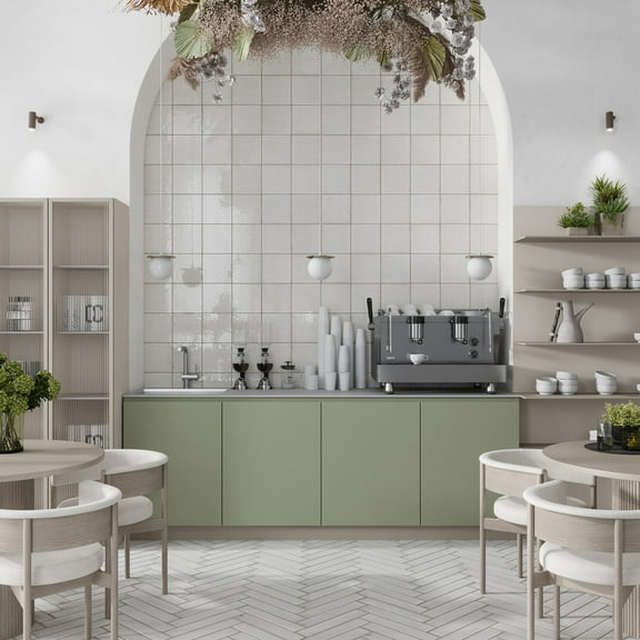 Cadence 8x8 Cloud White Porcelain Zellige Square Wall and Floor Tile (12.49 sq ft/case) - 29 Pack