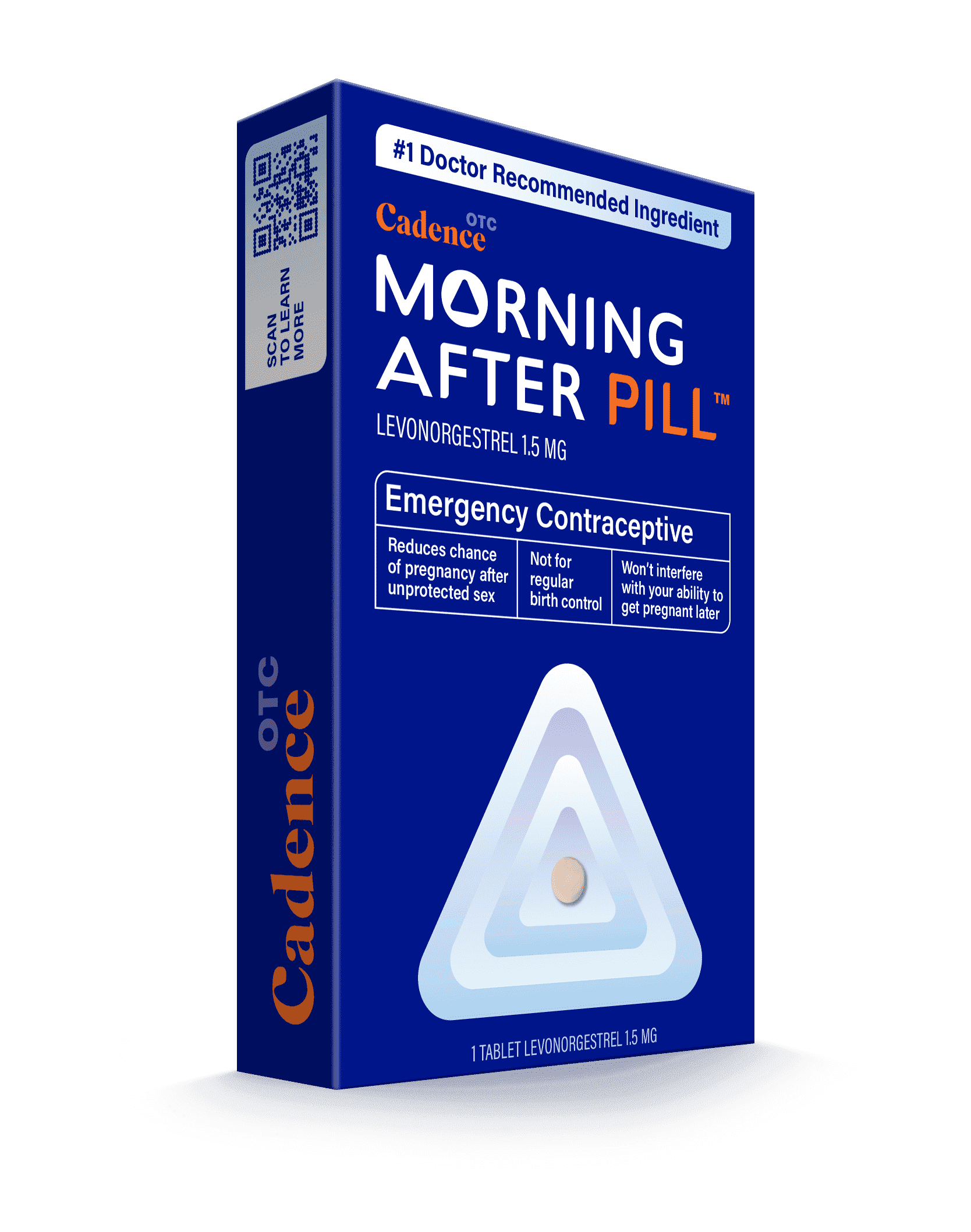 Cadence OTC Morning After Pill Emergency Contraceptive, Levonorgestrel 1.5mg