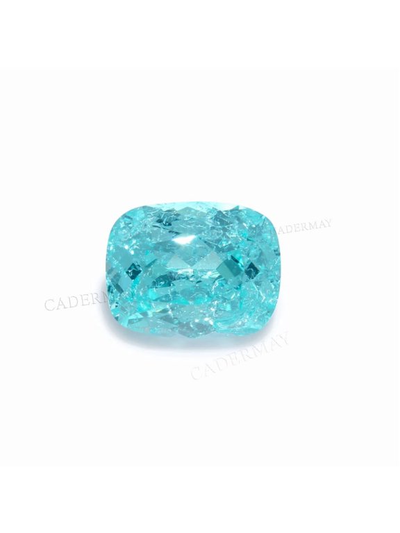 1 piece 7x9mm Long Cushion Paraiba Neon Blue Color Lab Grown Yttrium Aluminum Garnet Stone With Ice Crack Inclusions Inlaid Jewelry Making DIY