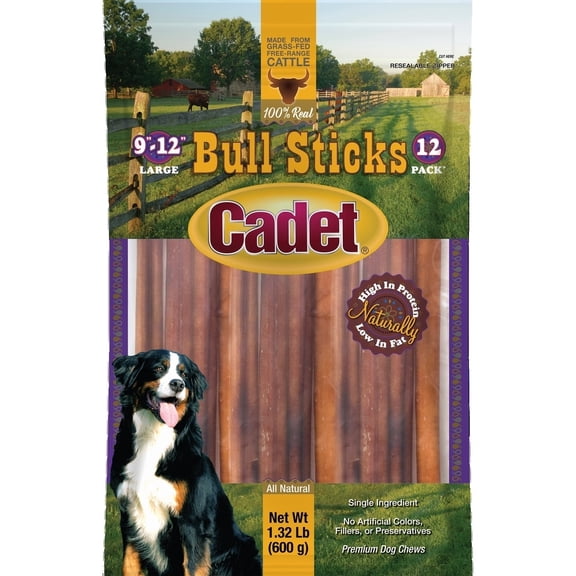Cadet 9-12" Bull Sticks Dog Treats 12 Count