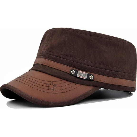 Cadet Army Cap for Men Women Twill Military Corps Hat Flat Top Cap