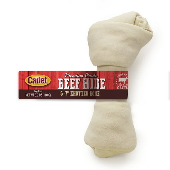 Cadet Premium Grade Beef Hide Knotted Bone 6 Inch (1 Count)