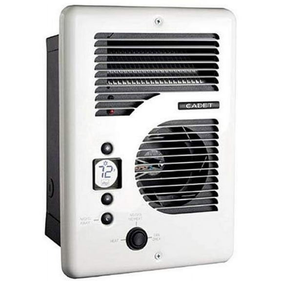 Cadet CEC163TW White 1600W Electric 2 Speed Wall Space Heater for Maximum Room Size