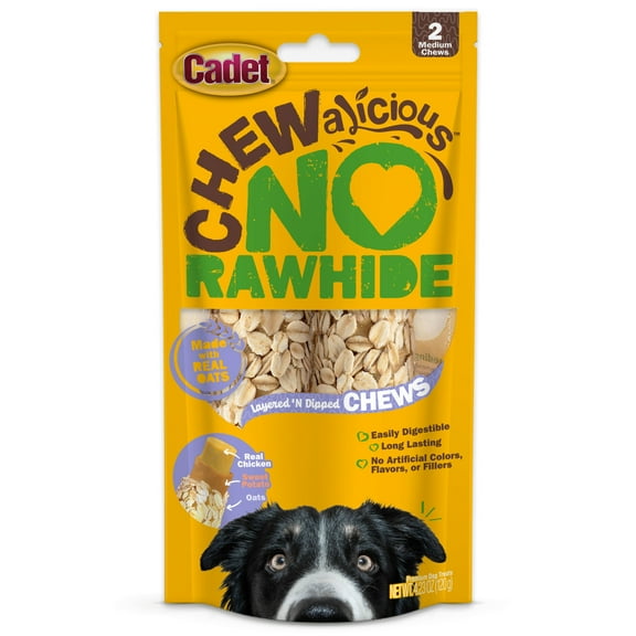 Cadet Chewalicious Layered 'N Dipped Rawhide-Free Natural Crunchy Chews Oat (2 Count)