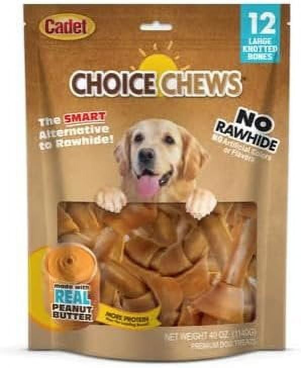 Cadet Choice Chews 12 Large Knotted Bones no Rawhide no Artificial