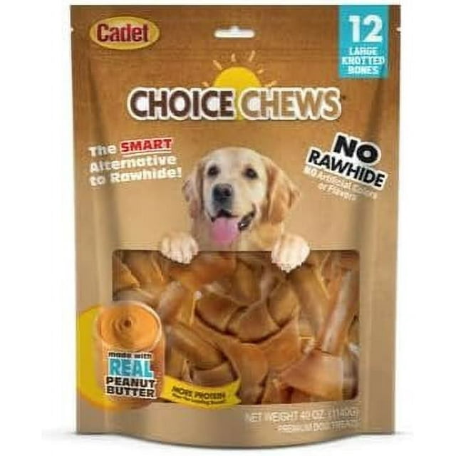 Cadet Choice Chews 12 Large Knotted Bones no Rawhide no Artificial