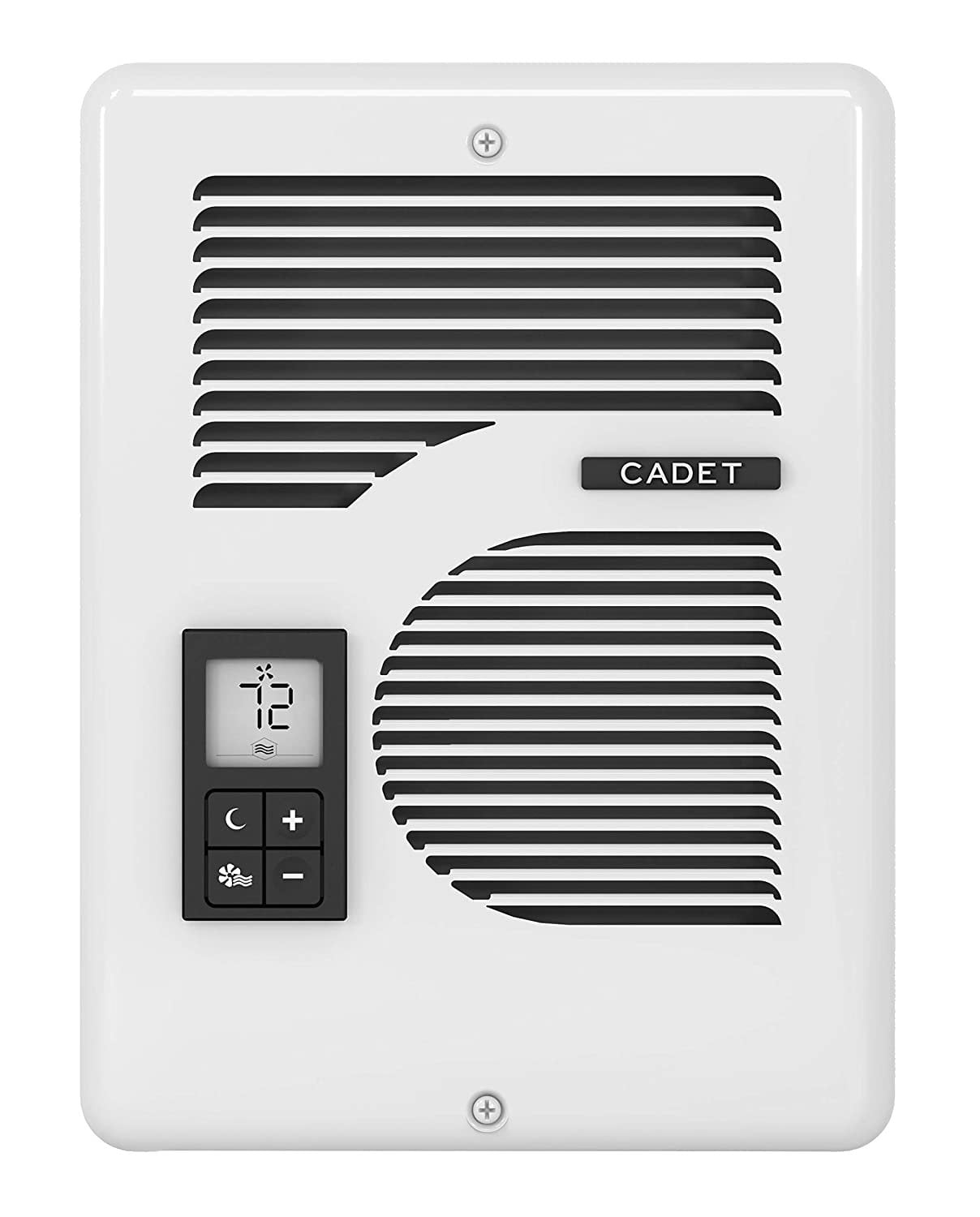 Cadet Energy Plus Wall Heater Complete Unit With Built-in Digital  Thermostat Model: CEC163TW, Part: 65215, 5460/5120/3410 BTU, 240/208/120  Volt, 1600/1500/1000 Watt, White - Walmart.com
