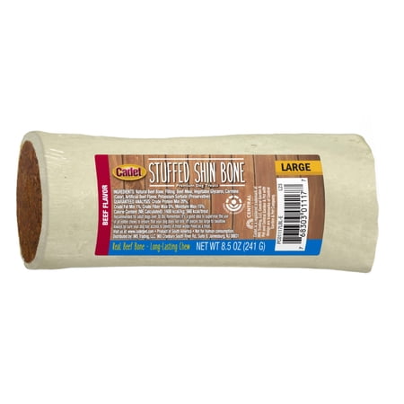 Cadet Stuffed Shin Bones Dog Treats, Long Lasting Beef Filled Dog Bones for Large Dogs, 5-6 Inch, 1 Count