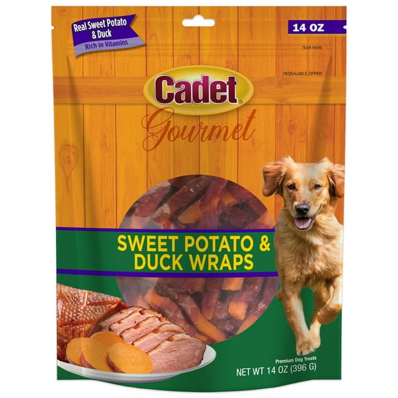 Cadet Gourmet Sweet Potato & Duck Wrapped Dog Chew Treats Wraps,  14oz