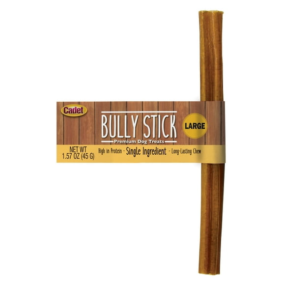 Cadet Bully Stick Dog Treats for Large Dogs, All Natural Beef Pizzle Dog Chews, 1.57 Ounce, 1 Count