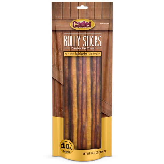 Cadet Bully Sticks for Dogs - Long-Lasting Dog Chews - All-Natural Premium Dog Treats Promotes Dental Health