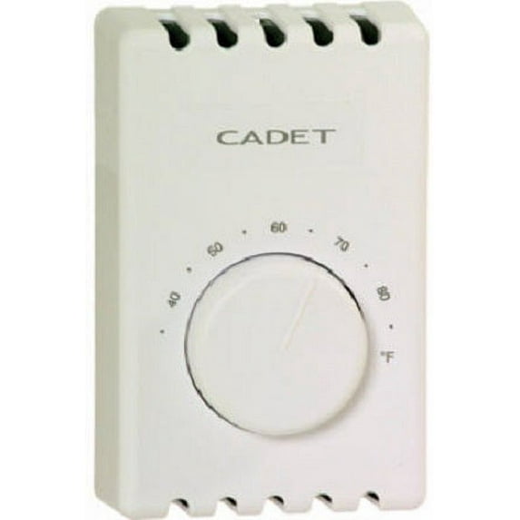 Cadet Mfg 08301 White Double Pole 4 Wire Wall Mount 120/208/240V Thermostat - Quantity of 1