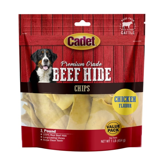 Cadet Premium Grade Beef Hide Chips for Dogs Natural 2 Pound (1 Count)
