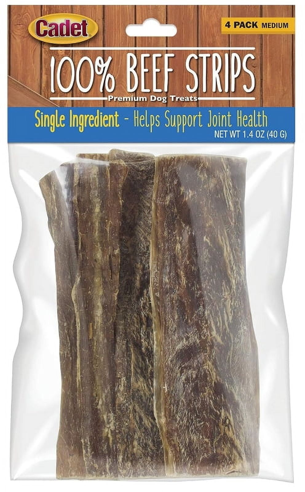 Cadet Single Ingredient Real Beef Strips for Dogs [Dog Meat and Jerky Treats, New Dog Supplies, Cadet, Dog Supplies] 4 count
